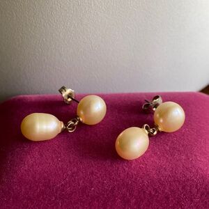 💛 Vintage 925 Pearl Dangle Earrings